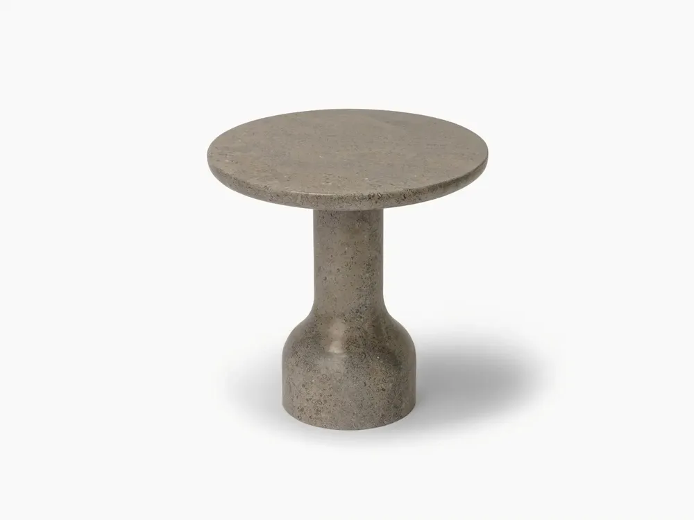 Coffee tables - PESO– Minimalist Round Side Table in Limestone, Large - MOR