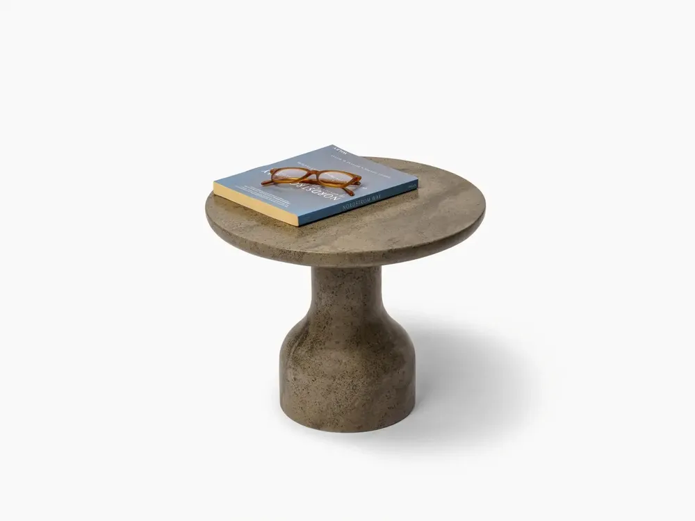 Tables basses - PESO — Table d'appoint ronde en pierre calcaire, taille moyenne - MOR