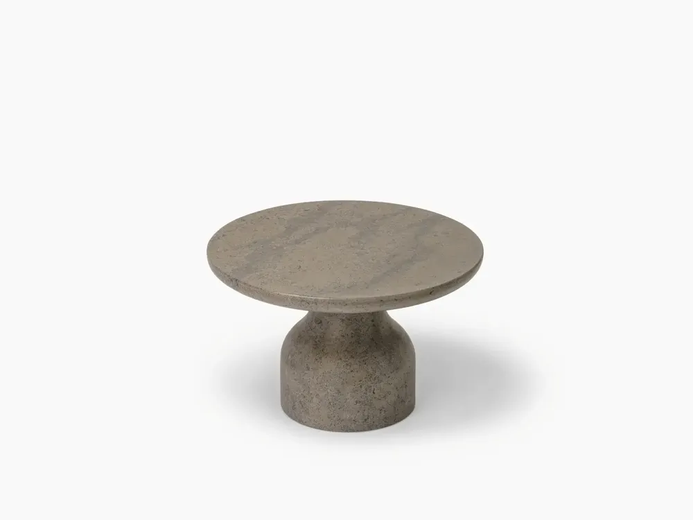 Tables basses - PESO — Table d'appoint ronde minimaliste en pierre calcaire, petite - MOR