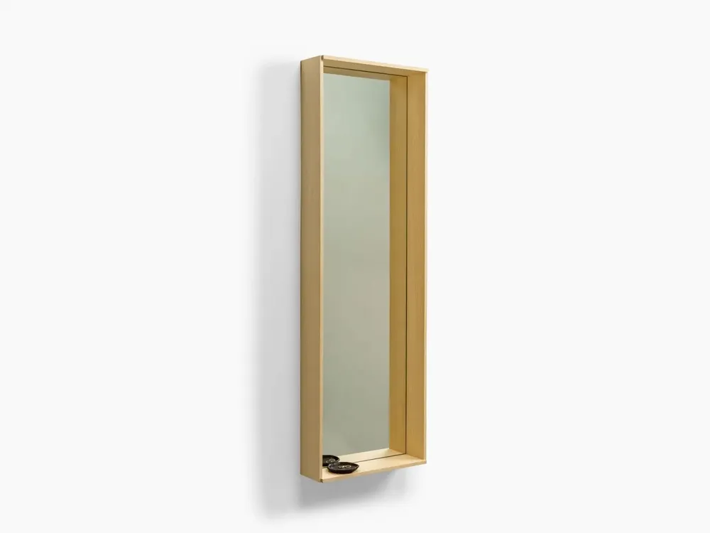 Mirrors - CAMPO – Minimalist Wall Mirror in Oak Wood, Large - MOR