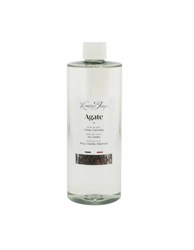 Diffuseurs de parfums - Recharge Diffuseur de Parfum Agate 400 ml Bois Mystique (avec rotins) - LES LUMIERES DU TEMPS