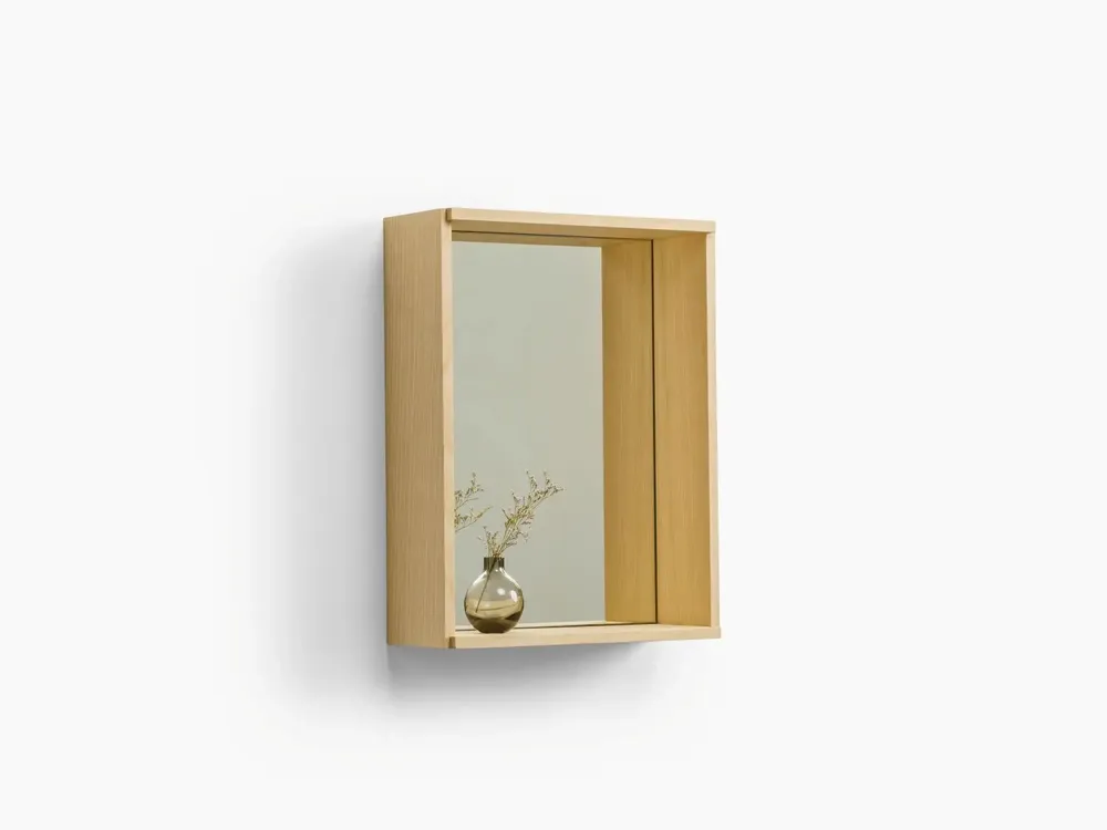 Miroirs - CAMPO — Miroir mural minimaliste en bois de frêne, petit - MOR
