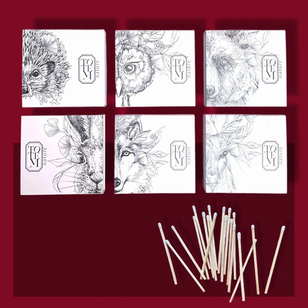 Candles - Totem Animal Decorative Matches long design (60 matches) - TOTEM NATURE