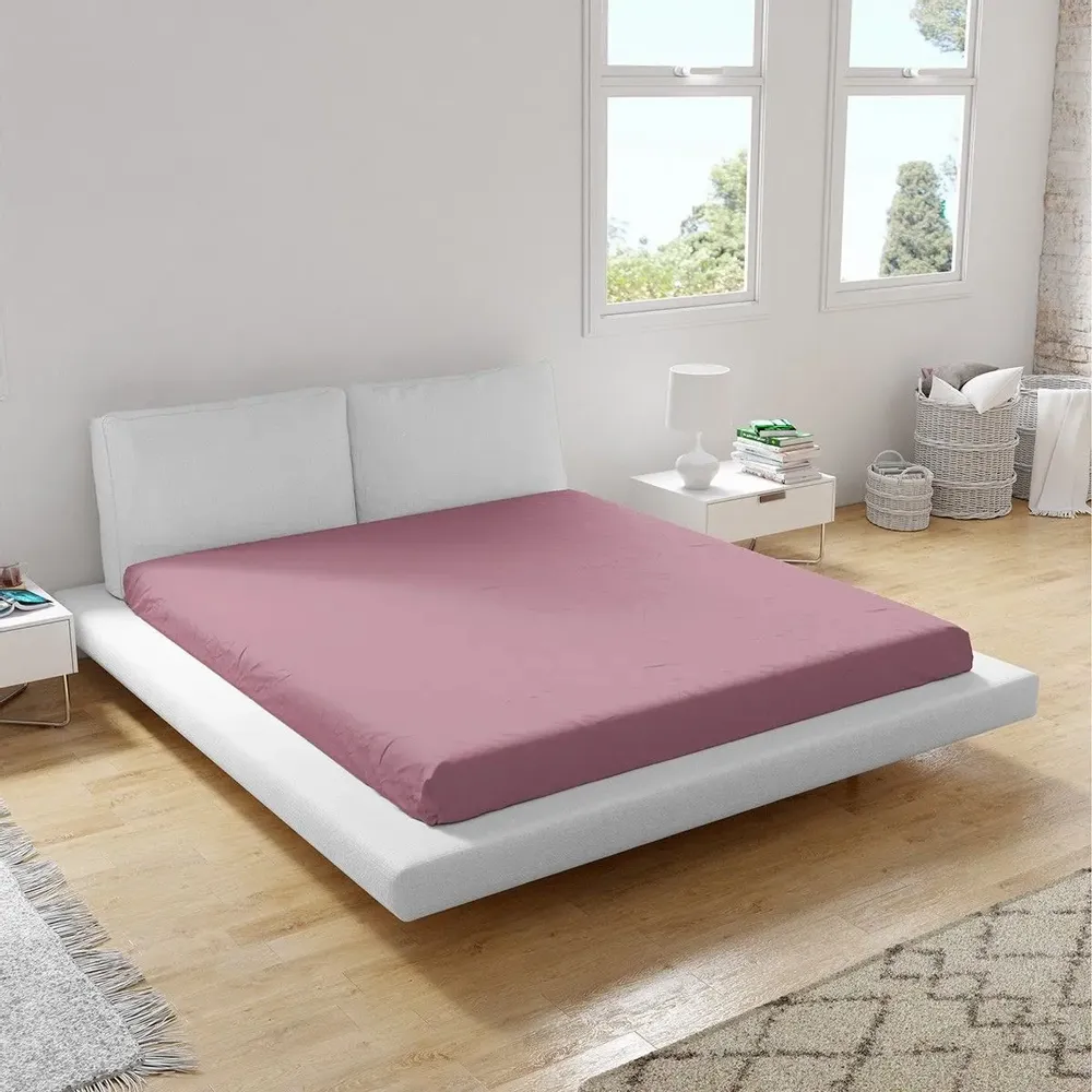 Bed linens - Ranforce Flat sheet, 150x260cm, Rose ash - DILIOS