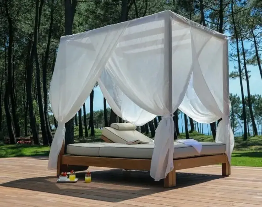 Outdoor pools - Bali Teak Canopy Pool Double Bed - MEDICIS
