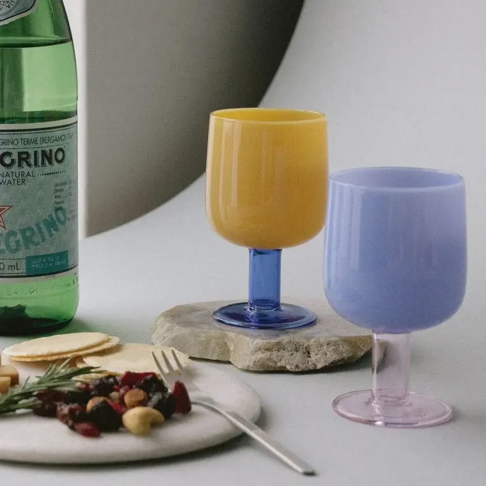 Wine accessories - TWO TONE WINE GLASS - AMABRO