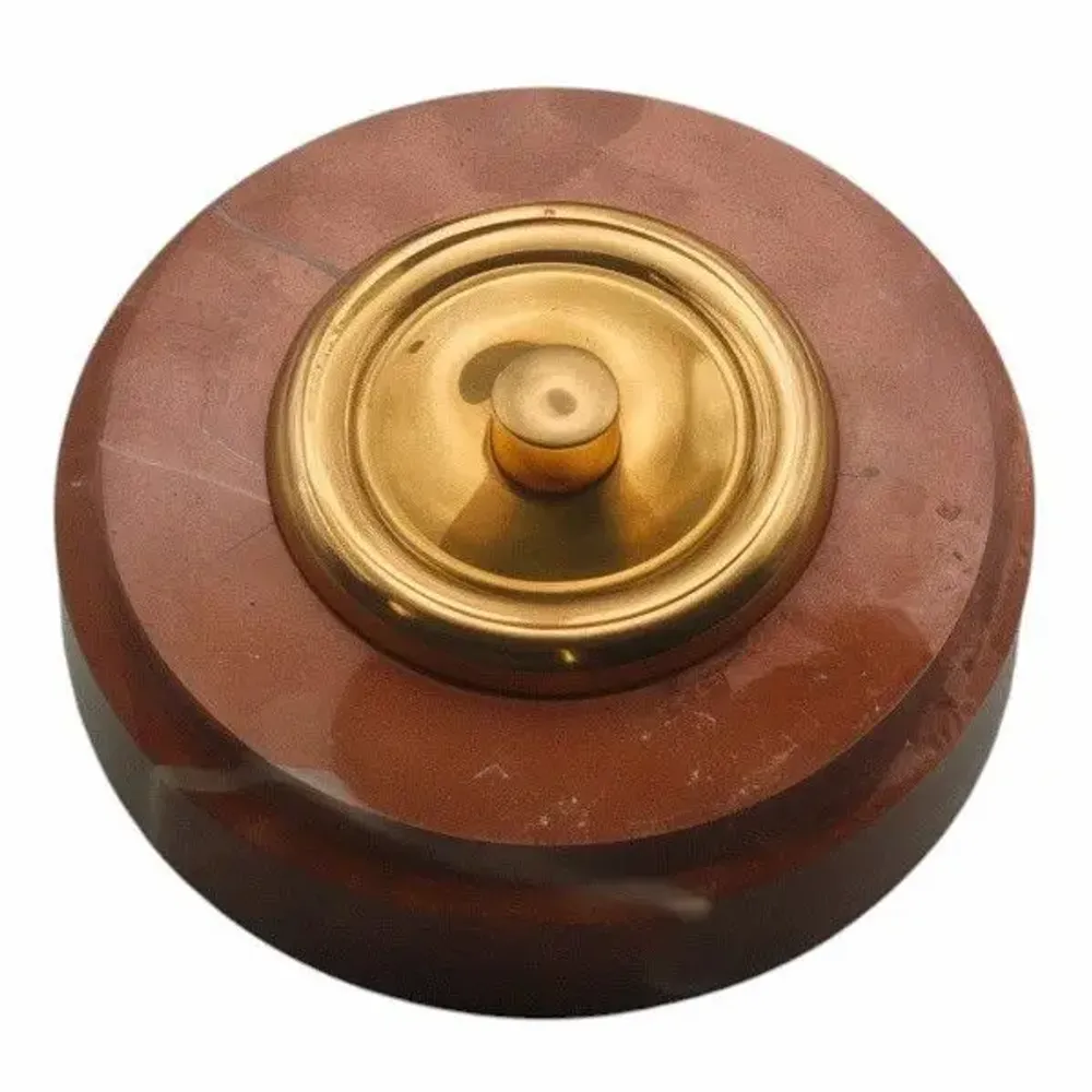 Doorbells - Wireless Marble Doorbell with Brass Collar - LA FÉE SONNETTE