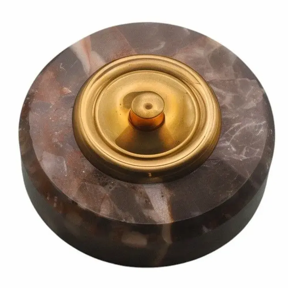 Doorbells - Wireless Marble Doorbell with Brass Collar - LA FÉE SONNETTE