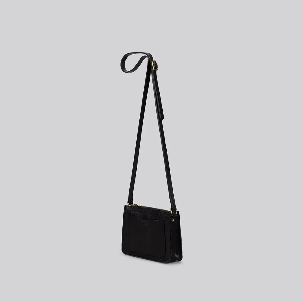 Sacs et cabas - Sparrow - Petit sac à bandoulière en cuir noir grainé - MIMI BERRY