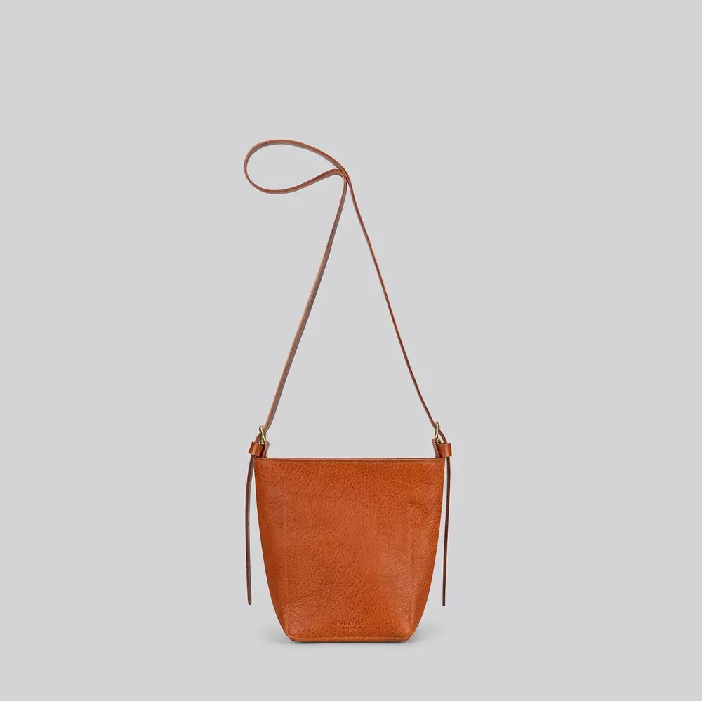 Sacs et cabas - Dino - Petit sac à bandoulière en cuir brun grainé - MIMI BERRY