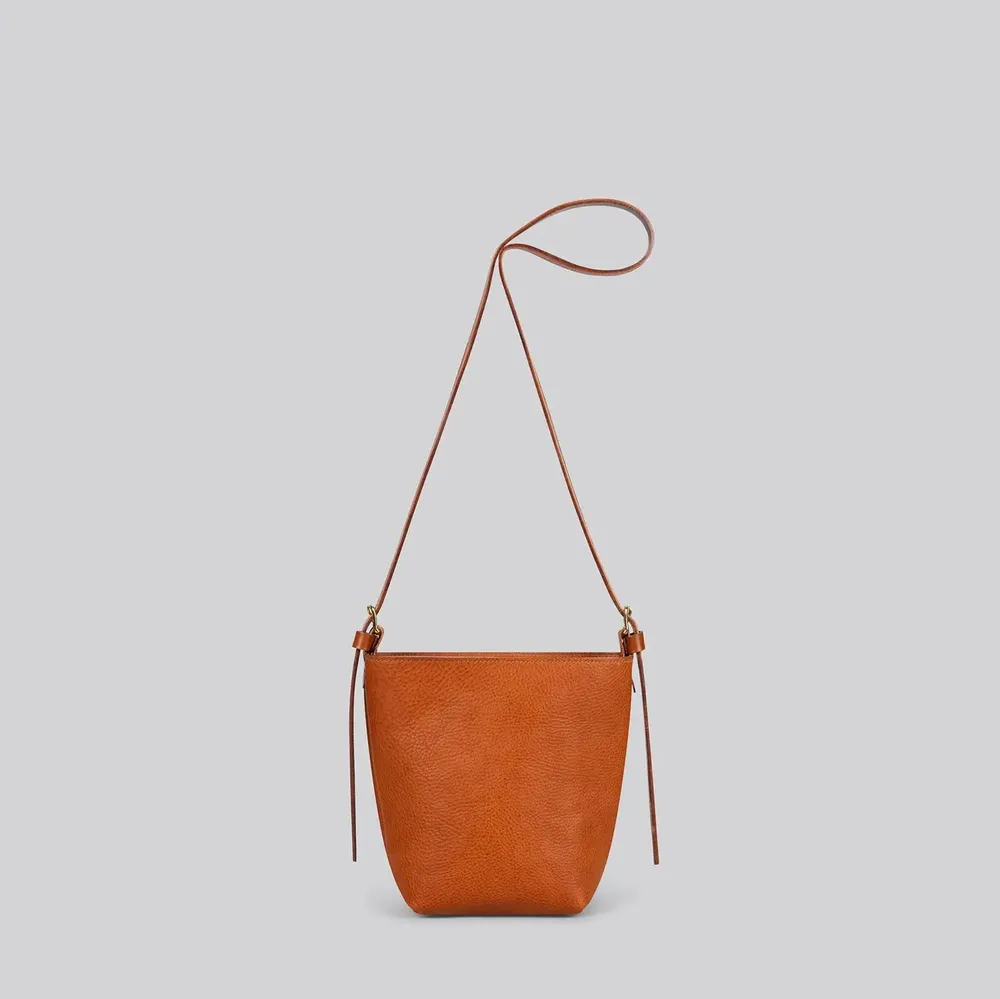Sacs et cabas - Dino - Petit sac à bandoulière en cuir brun grainé - MIMI BERRY