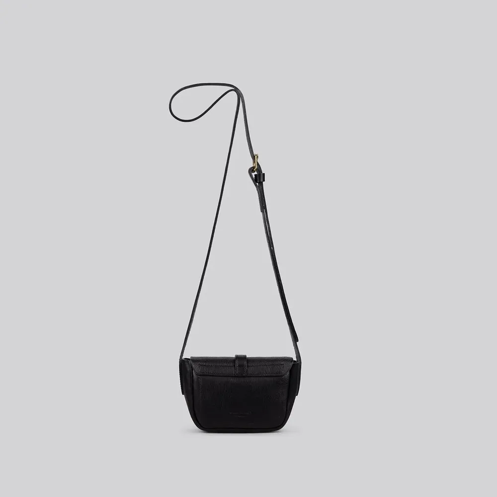 Sacs et cabas - Wren - Mini sac à bandoulière en cuir noir grainé - MIMI BERRY