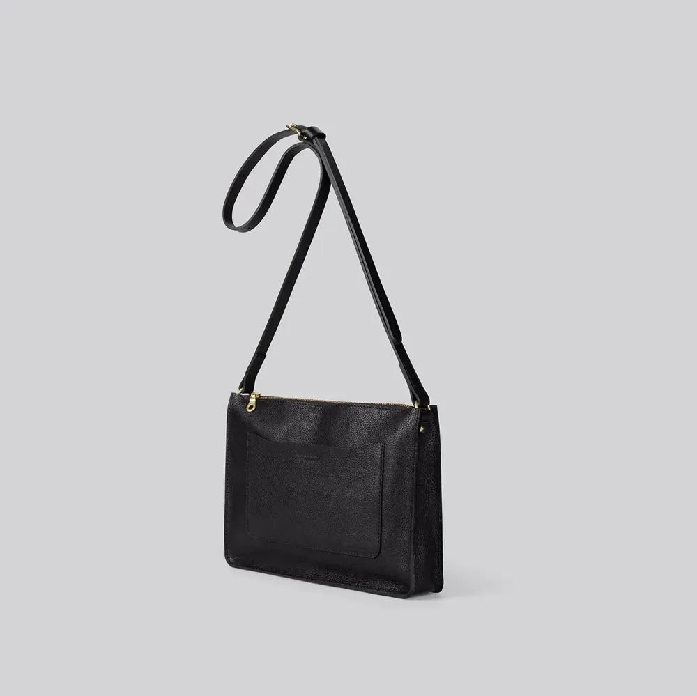 Sacs et cabas - Kite - Sac à bandoulière en cuir de taille moyenne en noir grainé - MIMI BERRY