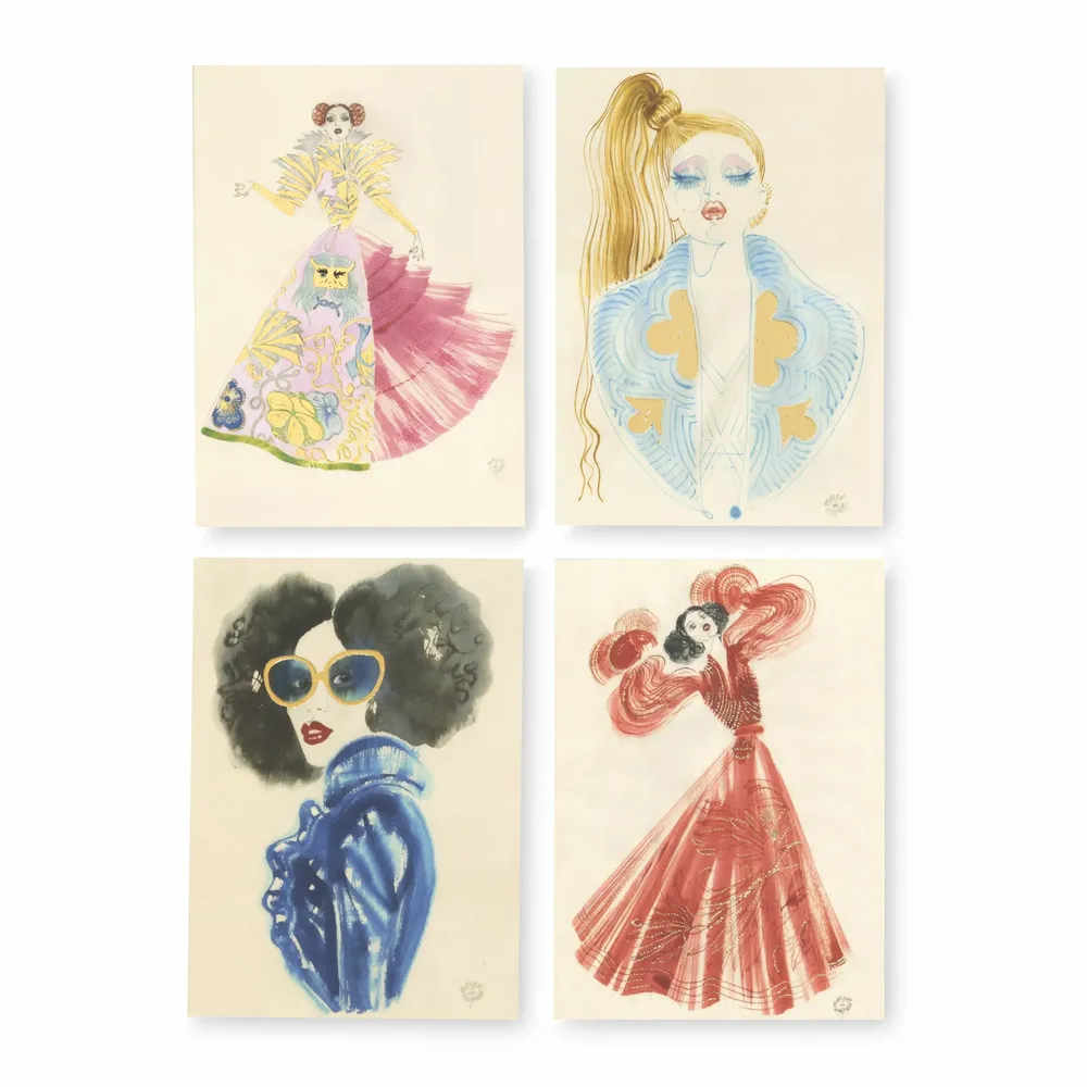 Papeterie bureau - Ensemble de 12 cartes - Mathilde Willink et Fong Leng - BIEN MOVES