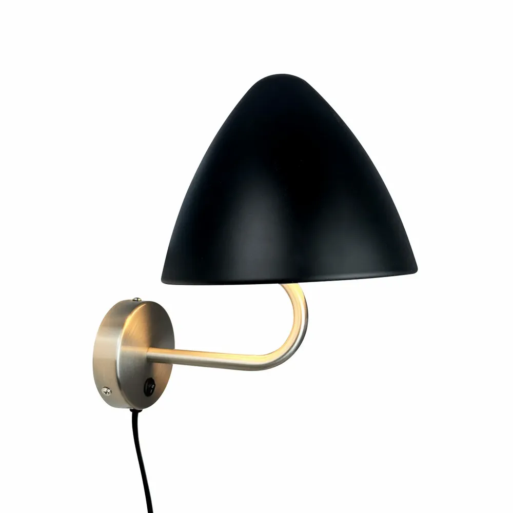 Wall lamps - OULU Wall light black - brushed steel - DYBERG LARSEN