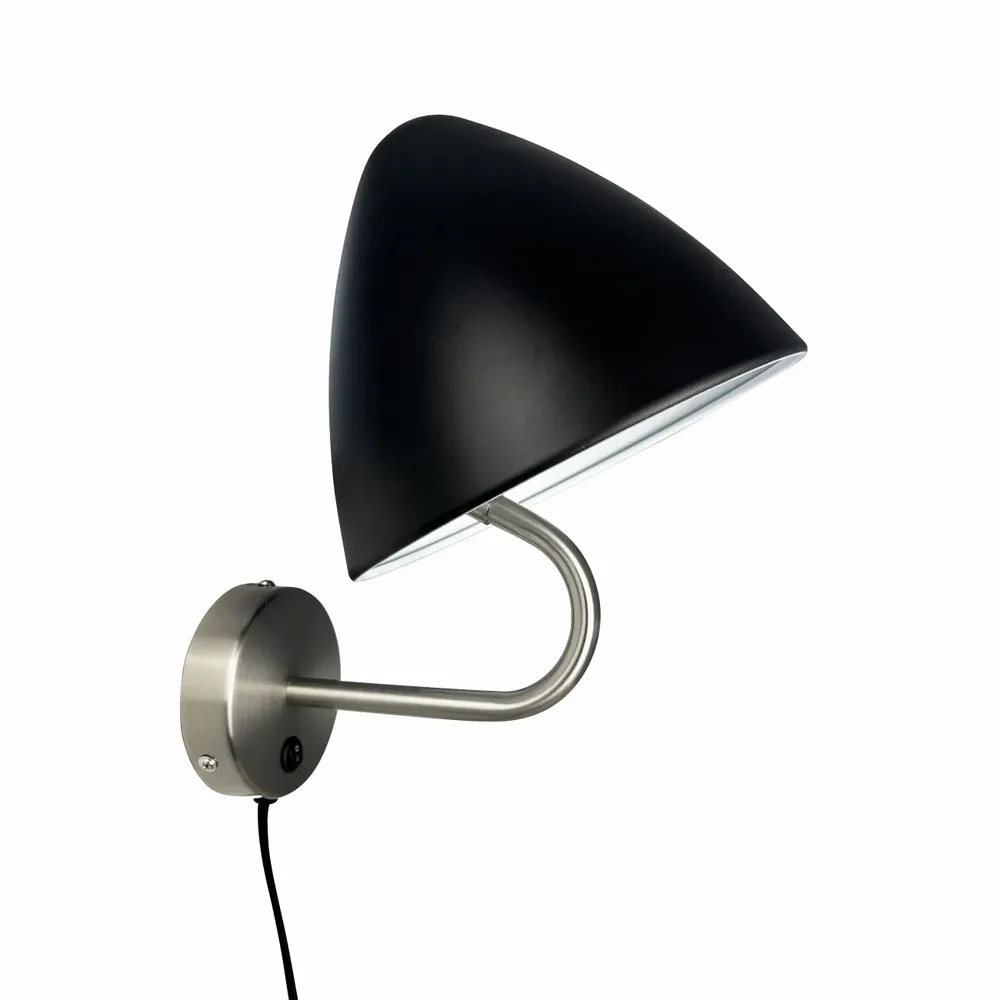 Wall lamps - OULU Wall light black - brushed steel - DYBERG LARSEN