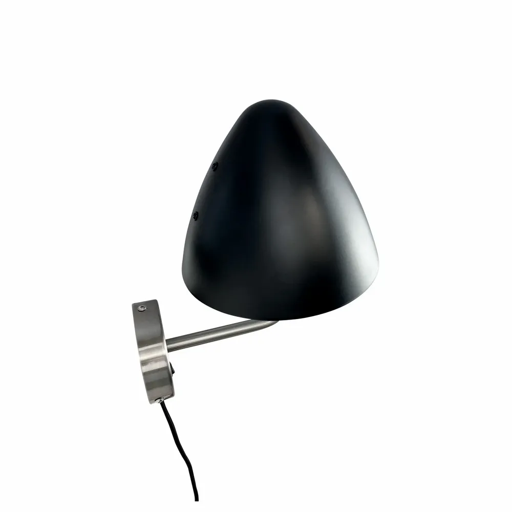 Wall lamps - OULU Wall light black - brushed steel - DYBERG LARSEN