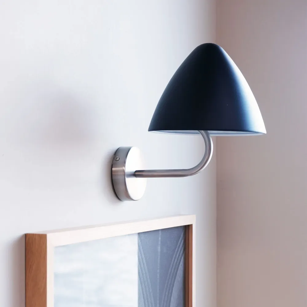 Wall lamps - OULU Wall light black - brushed steel - DYBERG LARSEN