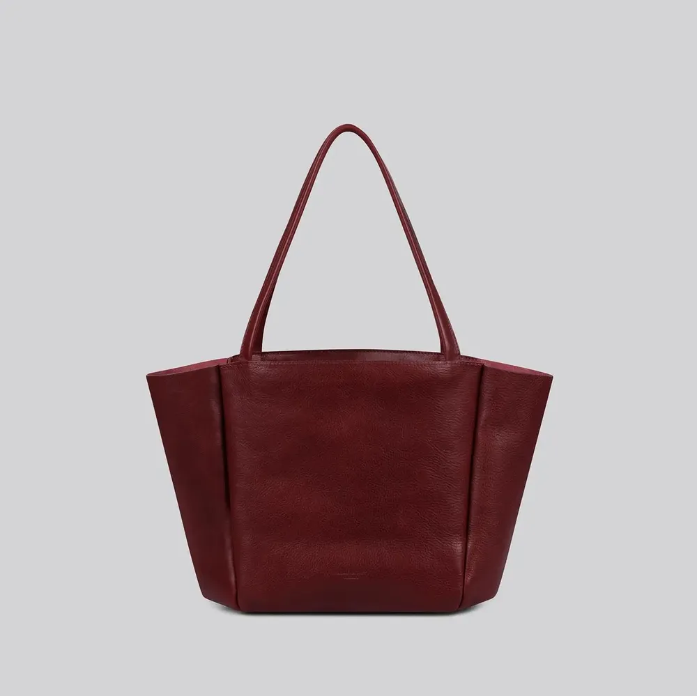 Sacs et cabas - Gala - Sac fourre-tout souple à bandoulière ou à main en merlot grainé - MIMI BERRY