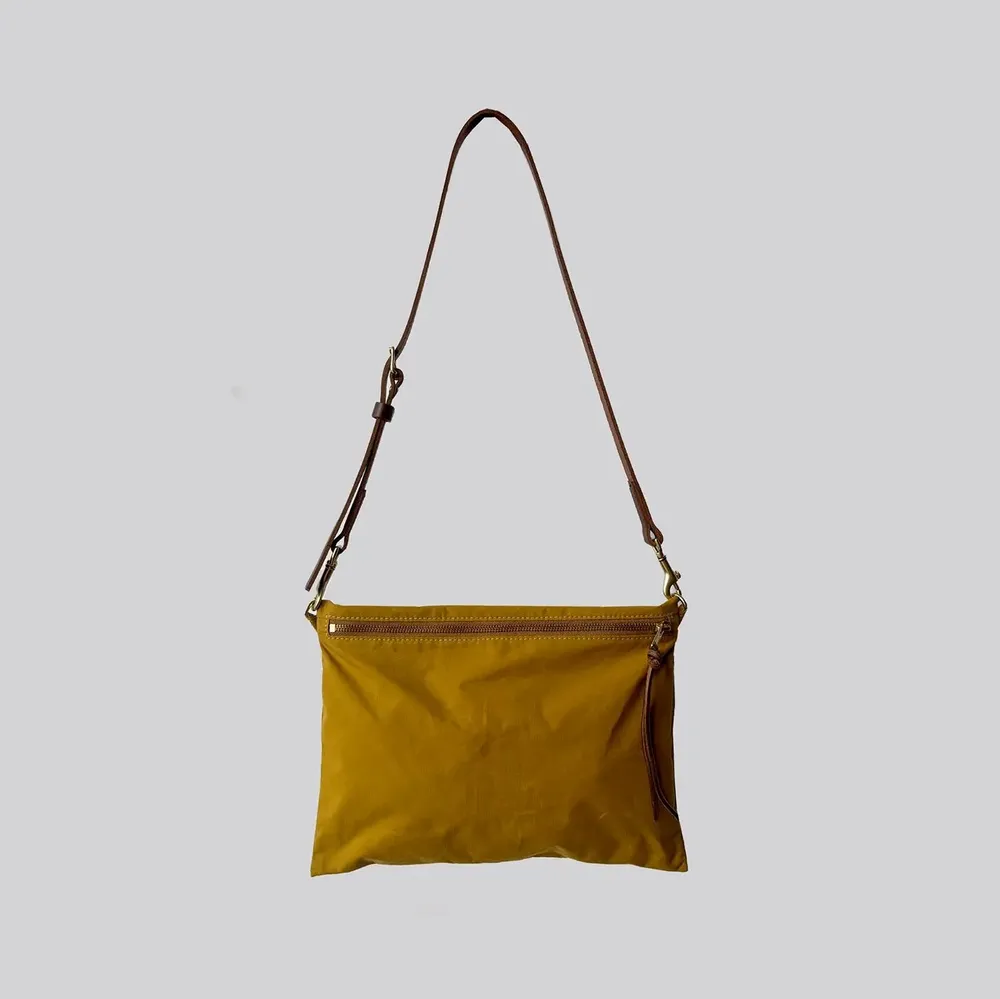 Bags and totes - New Musette - Waxed Cotton Crossbody bag in Mustard - MIMI BERRY