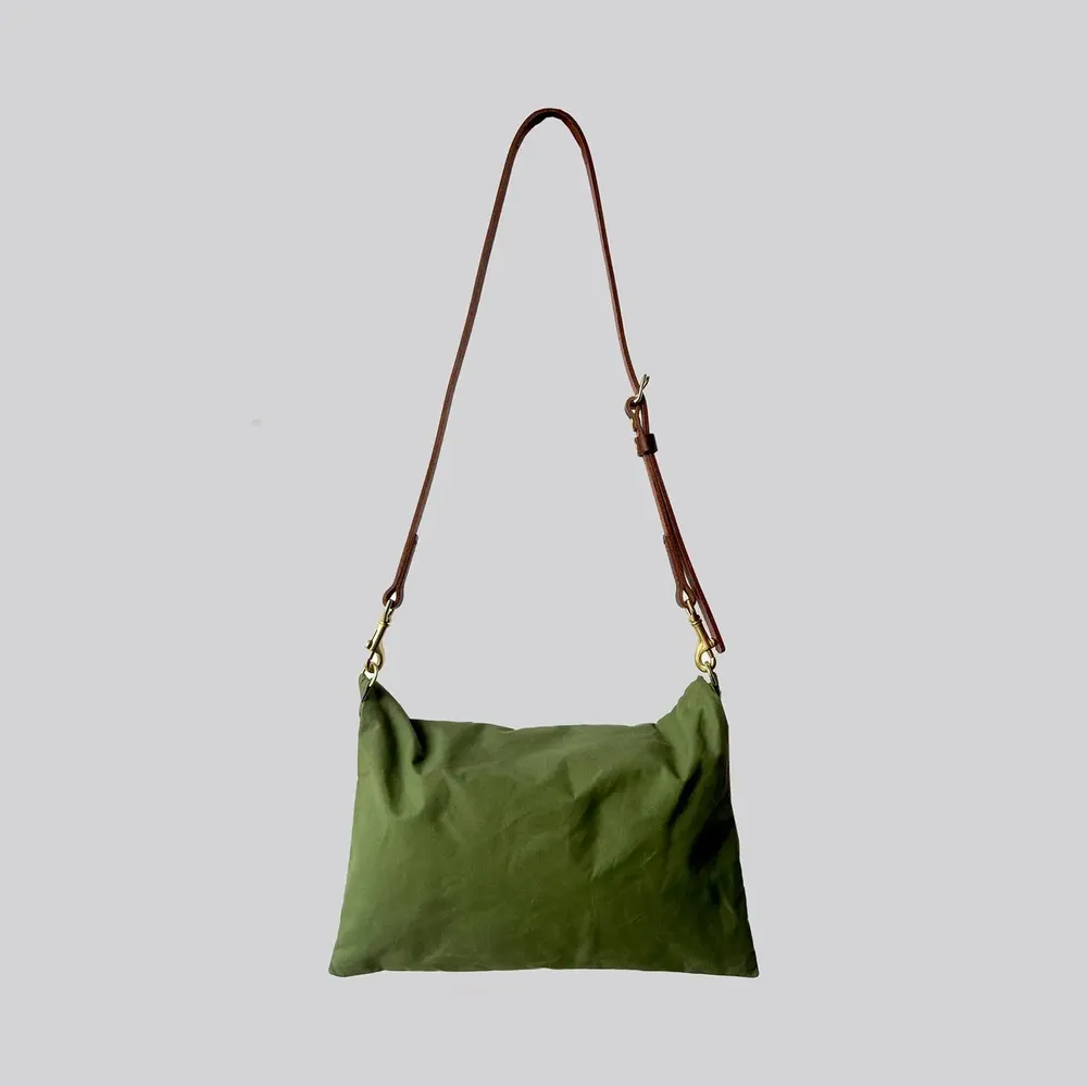Bags and totes - New Musette - Waxed Cotton Crossbody bag in Light Green - MIMI BERRY