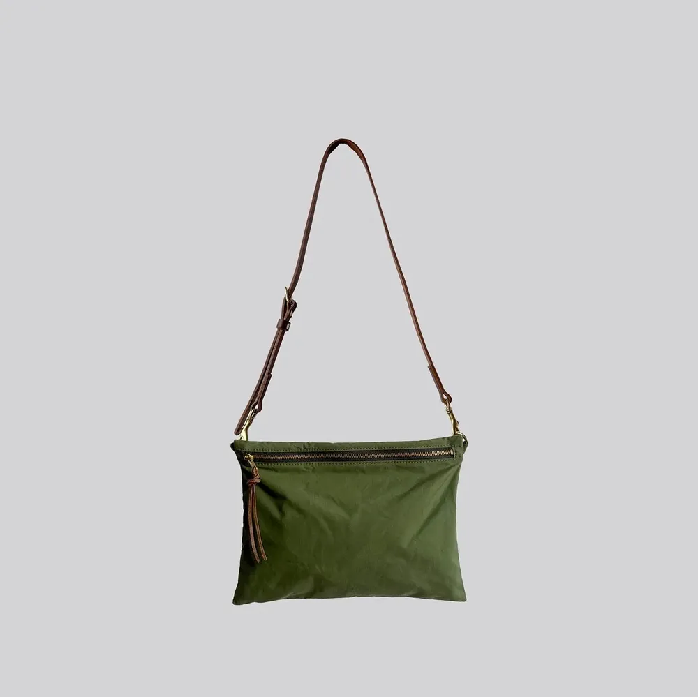 Bags and totes - New Musette - Waxed Cotton Crossbody bag in Light Green - MIMI BERRY