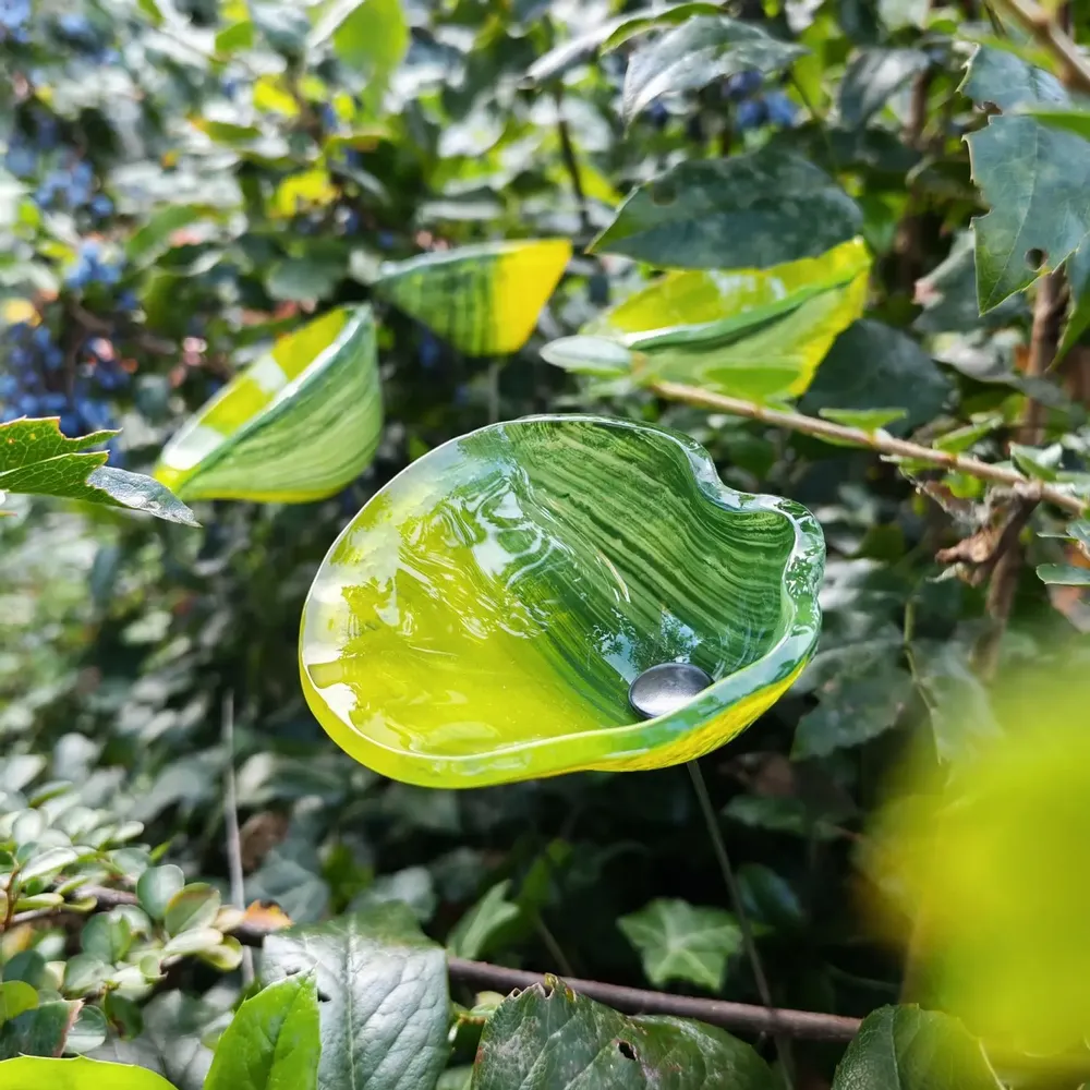 Floral decoration - Calabel flower in yellow-light green - CARNEOL GLASS