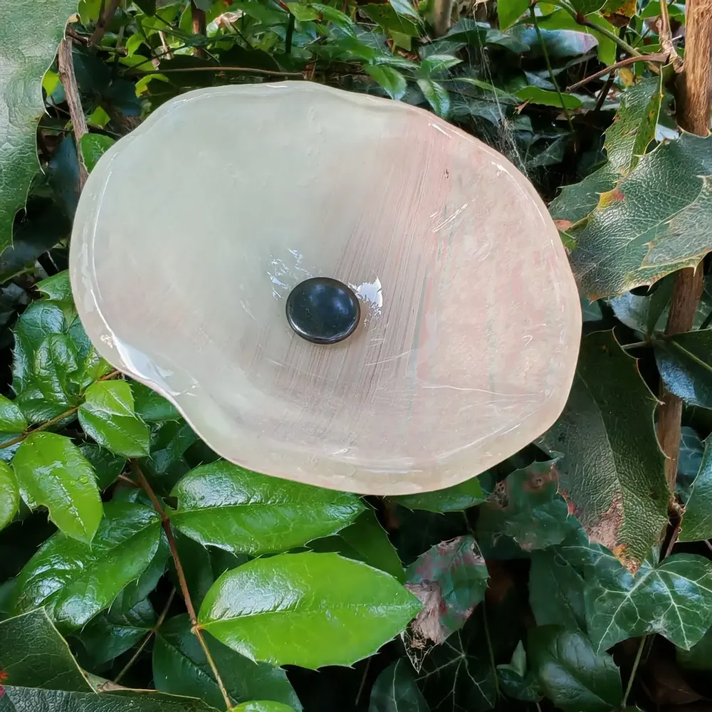 Décorations florales - Fleur calla en verre de taille moyenne pour l'extérieur en rose-blanc - CARNEOL GLASS