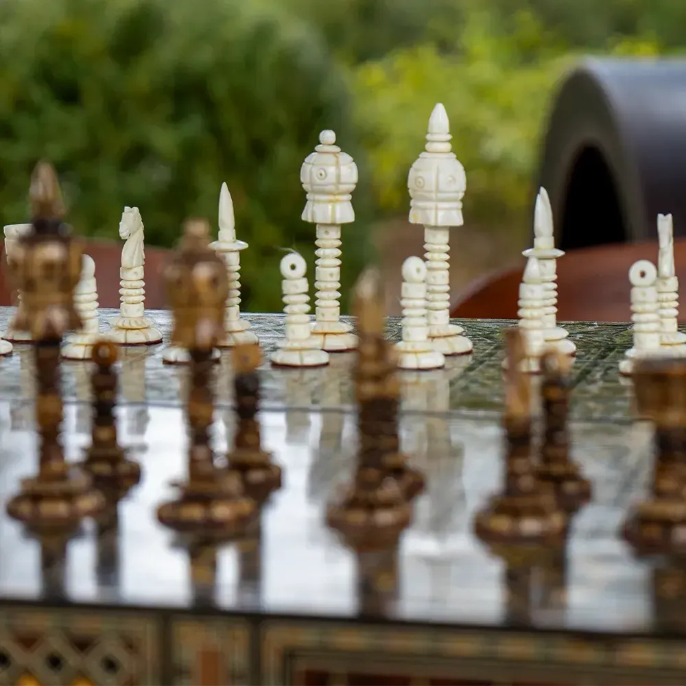 Cadeaux - Ensemble d'échecs et de backgammon - Mosaic - MAISON ROSHI - LUXURY ENTERTAINMENT CABINETS