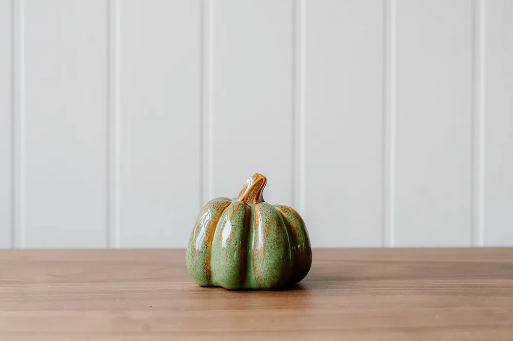 Objets de décoration - Citrouille verte en grès - WE LOVE SEASONS