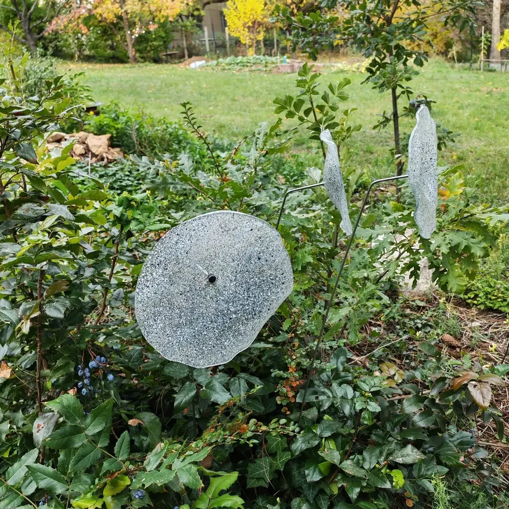 Décorations florales - Fleur en verre de couleur transparente, blanche et noire - CARNEOL GLASS