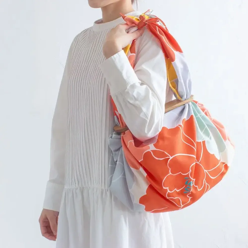 Bags and totes - Patchin Bag Cotton | Under the Wave Off Kanagawa Beige Size L - MUSUBI
