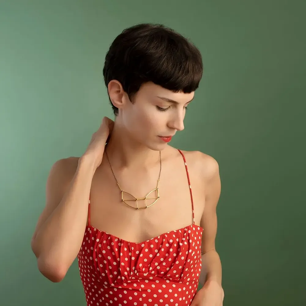 Bijoux - Collier architectural - Chaîne en acier inoxydable - C.KARAKALPAKI