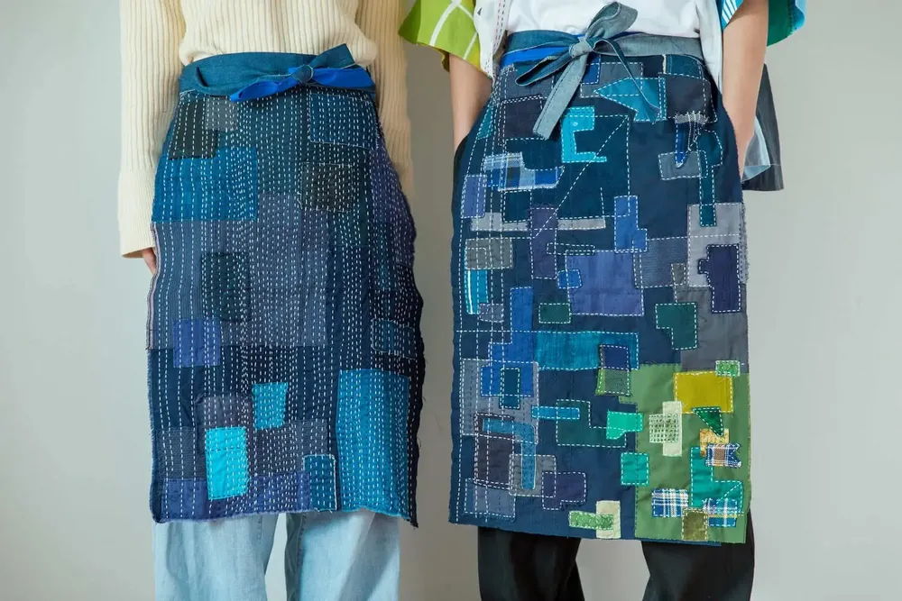 Tabliers de cuisine - Tablier japonais « Maekake » - POINTS,LIGNES ET PLANS