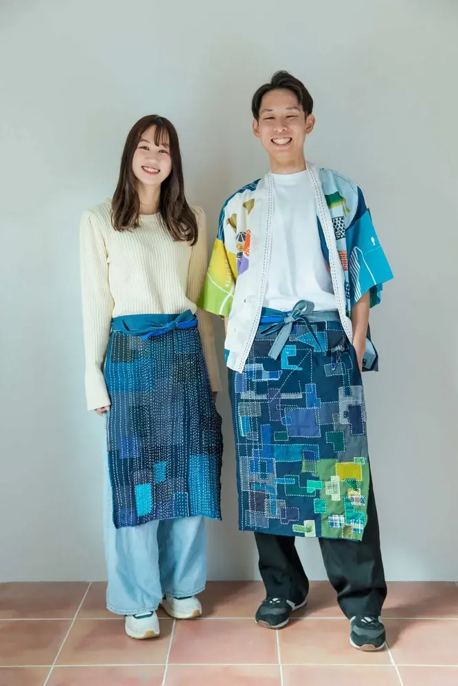 Tabliers de cuisine - Tablier japonais « Maekake » - POINTS,LIGNES ET PLANS