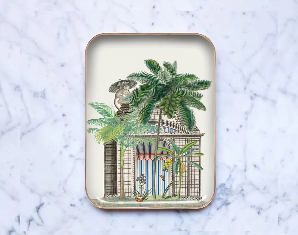 Trays - Botanica enamel tray - PARADISIO IMAGINARIUM