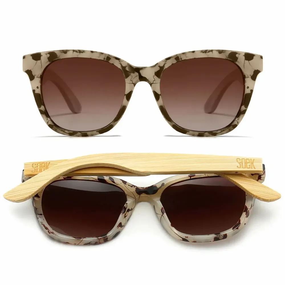 Apparel - LILA GRACE CHAMPAGNE l Brown Gradient Lens l Walnut Arms - SOEK SUSTAINABLE WOOD & PLANT BASED EYEWEAR