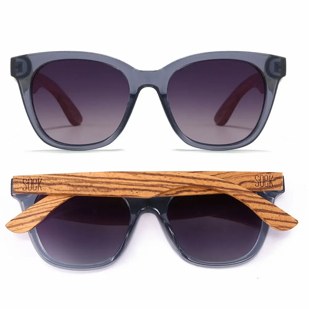 Apparel - LILA GRACE CHAMPAGNE l Brown Gradient Lens l Walnut Arms - SOEK SUSTAINABLE WOOD & PLANT BASED EYEWEAR