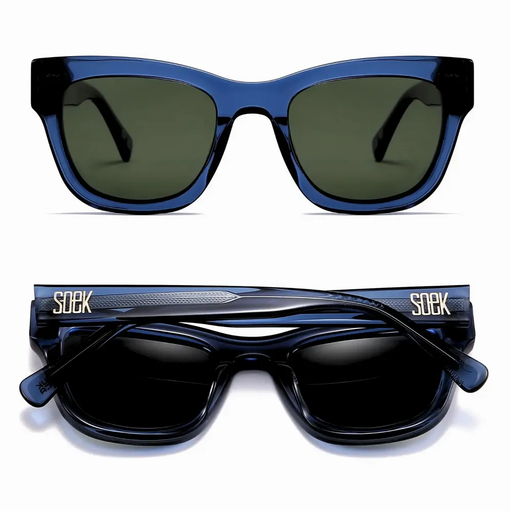 Glasses - COLLIDE SANDSTONE - Bio Acetate Tortoise Frame l Khaki Polarised Lens - SOEK SUSTAINABLE WOOD & PLANT BASED EYEWEAR