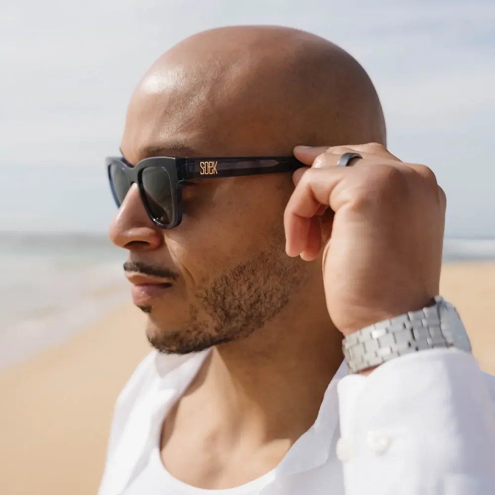 Glasses - COLLIDE SANDSTONE - Bio Acetate Tortoise Frame l Khaki Polarised Lens - SOEK SUSTAINABLE WOOD & PLANT BASED EYEWEAR