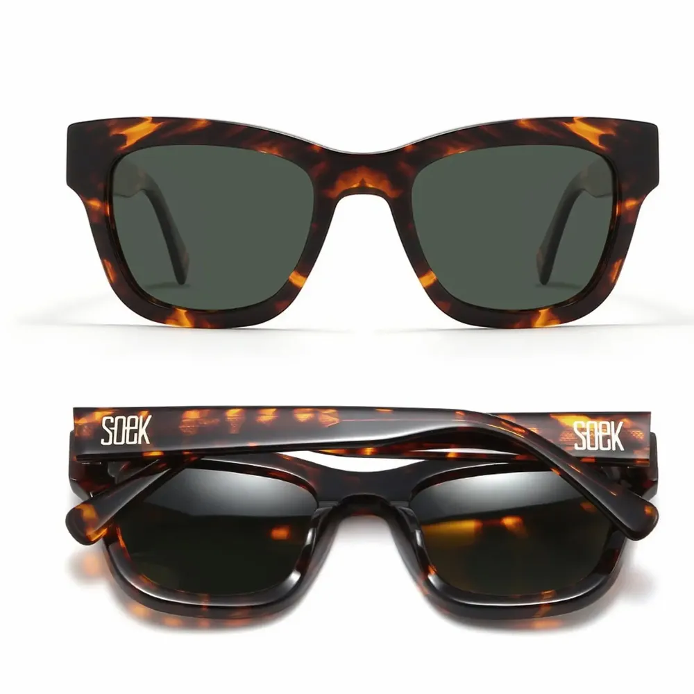 Glasses - COLLIDE SANDSTONE - Bio Acetate Tortoise Frame l Khaki Polarised Lens - SOEK SUSTAINABLE WOOD & PLANT BASED EYEWEAR