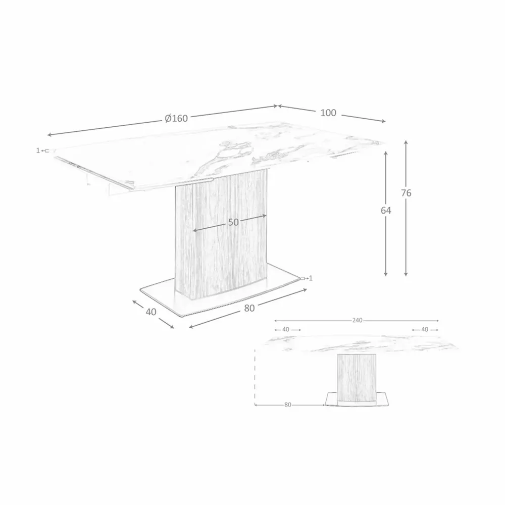 Tables Salle à Manger - Table à manger à rallonge baril ovale marbre porcelaine - ANGEL CERDÁ
