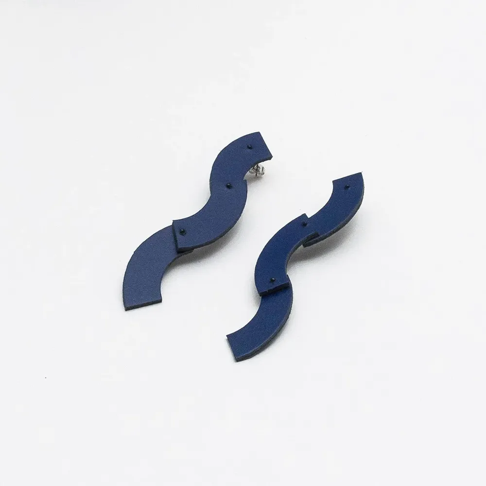 Petite maroquinerie - Boucles d'oreilles en forme de quart de cercle - C.KARAKALPAKI