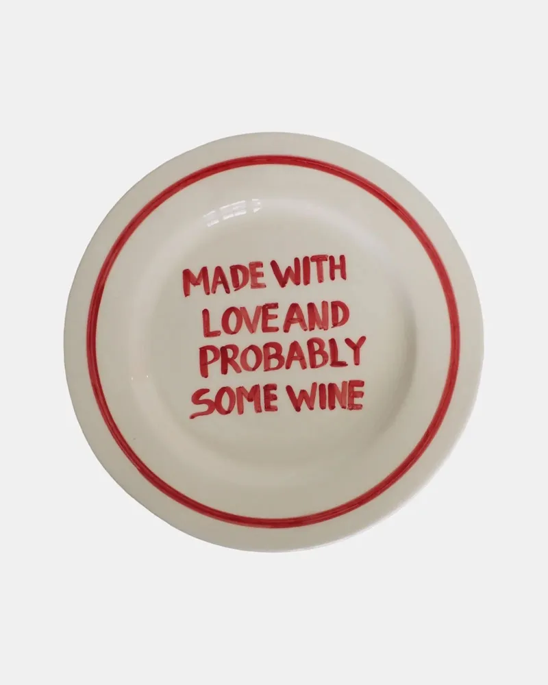 Assiettes au quotidien - 'Made with love and probably some wine' plate - STUDIO NOTICED