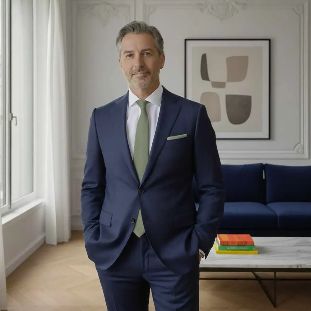 Apparel - Cravate en lin vert sauge. - LE COQ EN PAP'