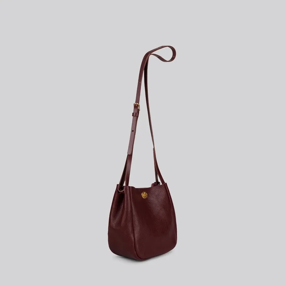 Bags and totes - Val - Small Crossbody Bag in Grainy Merlot Leather - MIMI BERRY