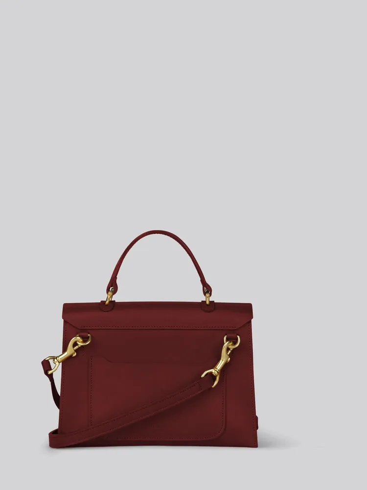 Sacs et cabas - Hebe 2.0 - Sac à bandoulière de taille moyenne en cuir lisse merlot - MIMI BERRY