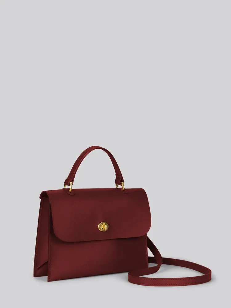 Sacs et cabas - Hebe 2.0 - Sac à bandoulière de taille moyenne en cuir lisse merlot - MIMI BERRY