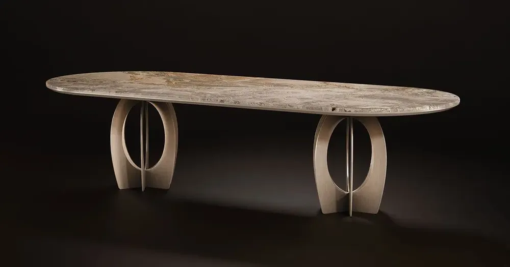 Tables Salle à Manger - Table de salle à manger ovale Boulder - PORUS STUDIO