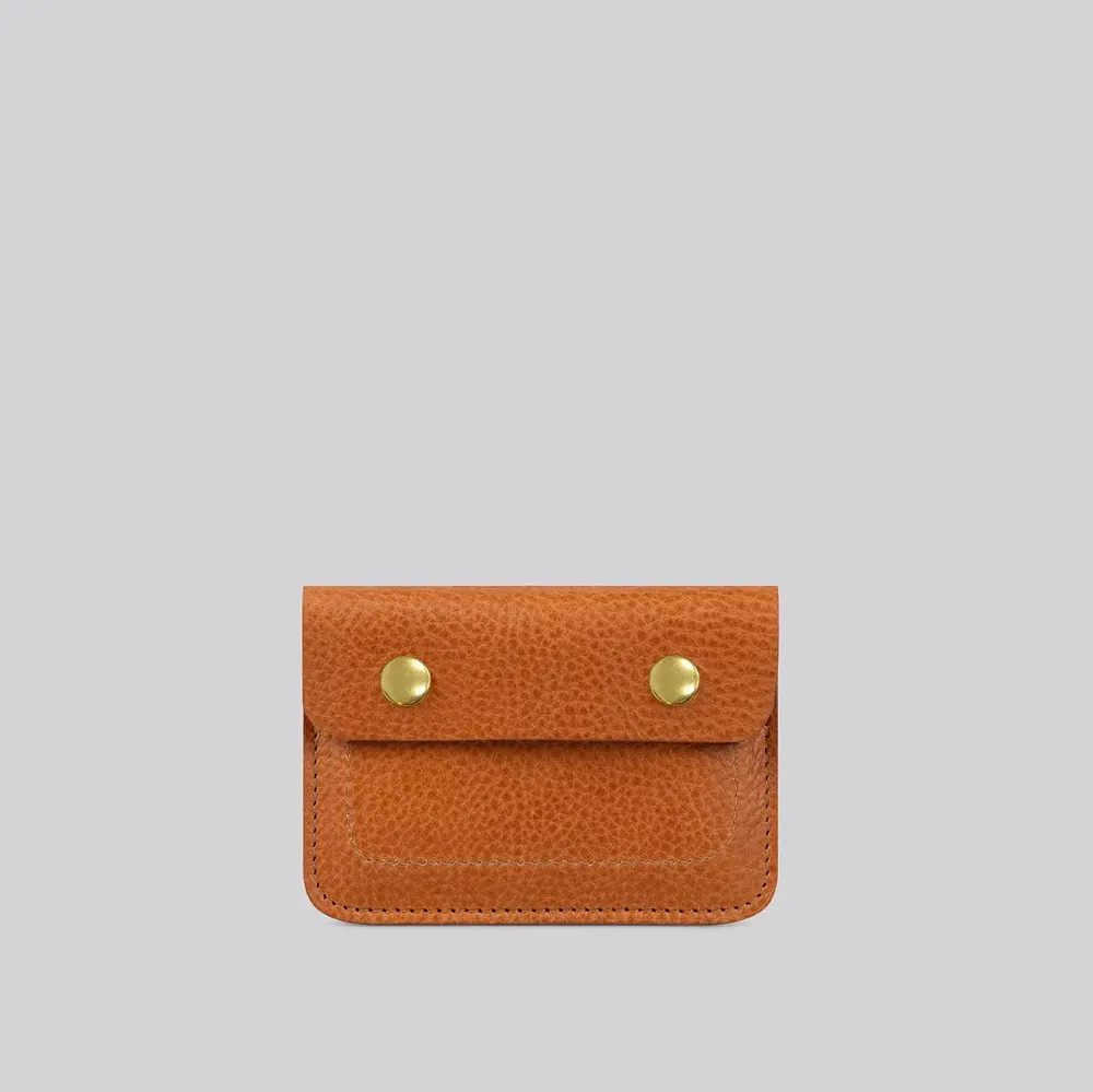 Pochettes - Kermit - Petit porte-monnaie et porte-cartes en cuir brun grainé - MIMI BERRY